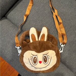 New Brown Labubu Face Crossbody Bag